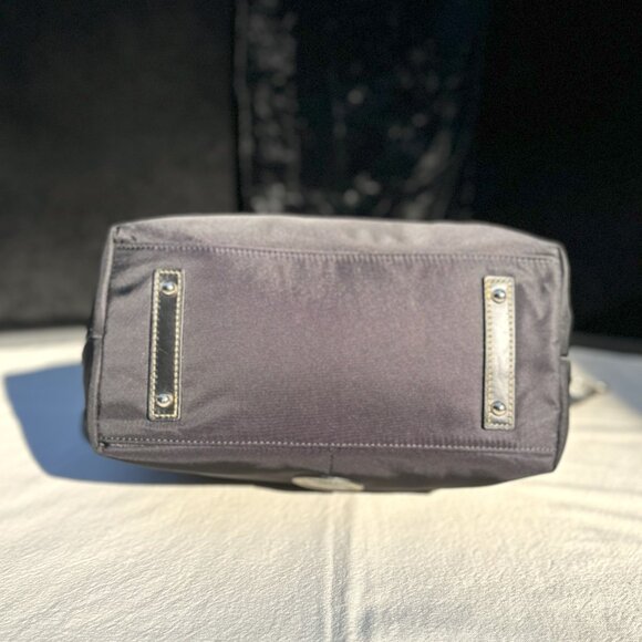 Dooney & Bourke Black Nylon Satchel with Leather Handles And Accents - Picture 3 of 7